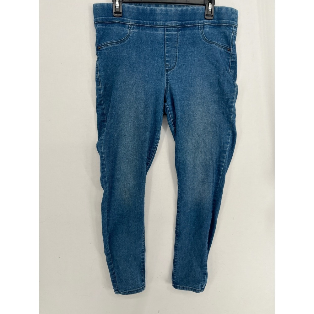 Old Navy Super Skinny Mid-Rise Jeggings Blue Pull On Stretch Denim Jeans Size 12